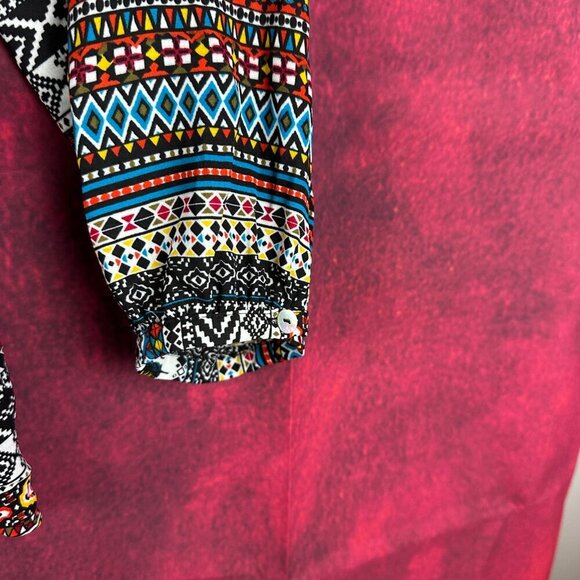 RUFF HEWN WOMEN;S COLORFUL LONG SLEEVE FLOWY BOHEMIAN STYLE TOP, SILE L (LARGE) - Picture 6 of 11